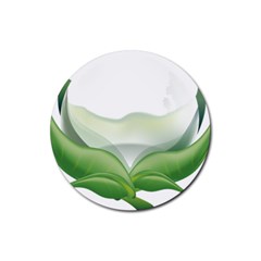 Pearl Drop Flower Plant Rubber Coaster (round)  by Sapixe