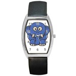 Elephant Animal Cartoon Elephants Barrel Style Metal Watch Front