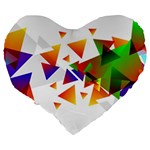 Abstract Pattern Background Design Large 19  Premium Flano Heart Shape Cushions Back