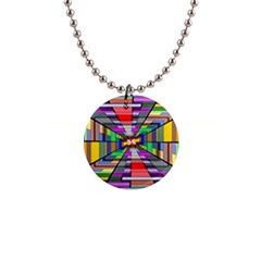 Art Vanishing Point Vortex 3d Button Necklaces by Nexatart