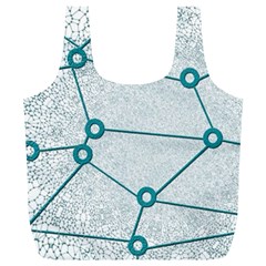 Network Social Abstract Full Print Recycle Bags (l)  by Nexatart