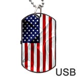 American Usa Flag Vertical Dog Tag USB Flash (Two Sides) Back