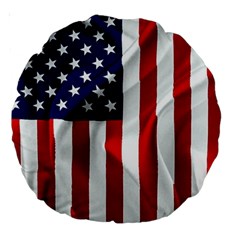 American Usa Flag Vertical Large 18  Premium Round Cushions by FunnyCow