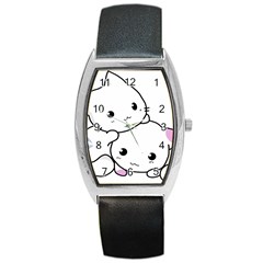 Kitty Cuddling Cat Kitten Feline Barrel Style Metal Watch by Sapixe