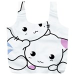 Kitty Cuddling Cat Kitten Feline Full Print Recycle Bags (L)  Front
