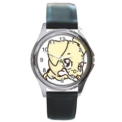 Doggy Dog Puppy Animal Pet Figure Round Metal Watch by Sapixe