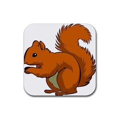 Squirrel Animal Pet Rubber Coaster (square)  by Sapixe