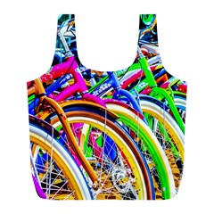 Colorful Bicycles In A Row Full Print Recycle Bags (l)  by FunnyCow