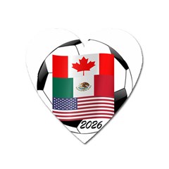 United Football Championship Hosting 2026 Soccer Ball Logo Canada Mexico Usa Heart Magnet by yoursparklingshop