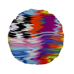 Waves                              Standard 15  Premium Flano Round Cushion by LalyLauraFLM