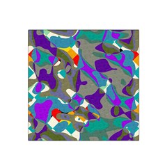 Blue Purple Shapes                                      Satin Bandana Scarf by LalyLauraFLM