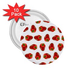 Red Peppers Pattern 2 25  Buttons (10 Pack)  by SuperPatterns