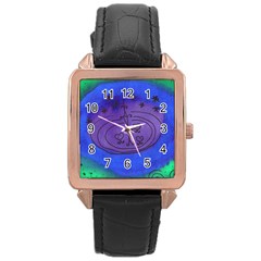 Starry Egg Rose Gold Leather Watch  by snowwhitegirl