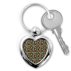 Brown With Blue Hats Key Chains (heart)  by snowwhitegirl