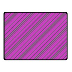 Pink Violet Diagonal Lines Double Sided Fleece Blanket (small)  by snowwhitegirl