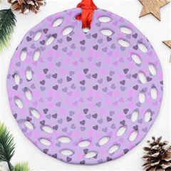 Heart Drops Violet Ornament (round Filigree) by snowwhitegirl