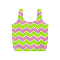 Zigzag Chevron Pattern Green Pink Full Print Recycle Bag (s) by snowwhitegirl