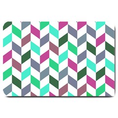 Zigzag Chevron Pattern Aqua Purple Large Doormat  by snowwhitegirl