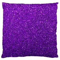 Purple  Glitter Large Flano Cushion Case (two Sides) by snowwhitegirl