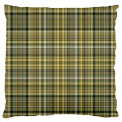 Yellow Plaid Large Flano Cushion Case (one Side) by snowwhitegirl