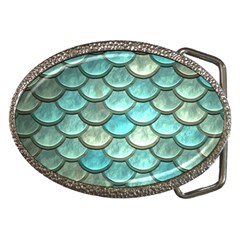 Aqua Mermaid Scale Belt Buckles by snowwhitegirl