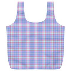 Pink Blue Plaid Full Print Recycle Bag (xl) by snowwhitegirl