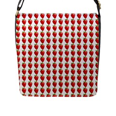 Strawberries Flap Closure Messenger Bag (l) by snowwhitegirl