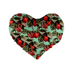 Fruit Branches Green Standard 16  Premium Heart Shape Cushions by snowwhitegirl