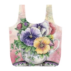 Lowers Pansy Full Print Recycle Bag (l) by vintage2030