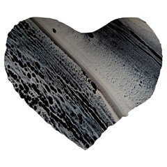 Black And White Large 19  Premium Flano Heart Shape Cushions by WILLBIRDWELL