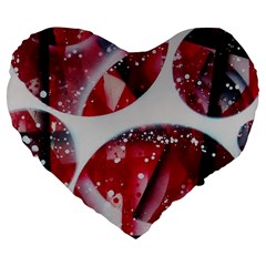 Ecstacy Large 19  Premium Flano Heart Shape Cushions by WILLBIRDWELL
