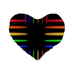 Neon Light Abstract Pattern Lines Standard 16  Premium Heart Shape Cushions by Sapixe