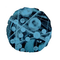 Atomic Blue Standard 15  Premium Flano Round Cushions by WILLBIRDWELL