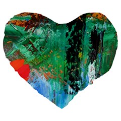 Garden  3 Large 19  Premium Flano Heart Shape Cushions by WILLBIRDWELL