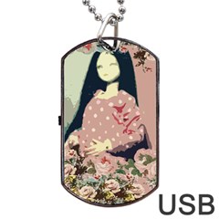 Rose Floral Doll Dog Tag Usb Flash (two Sides) by snowwhitegirl