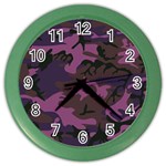 Camouflage Violet Color Wall Clock Front