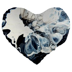 Flower 2 Large 19  Premium Flano Heart Shape Cushions by WILLBIRDWELL