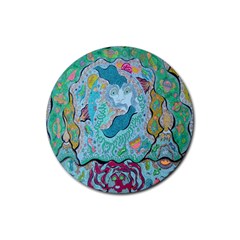 Mystic Mermaid Rubber Round Coaster (4 Pack)  by chellerayartisans