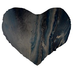 Blue Ice Large 19  Premium Heart Shape Cushions by WILLBIRDWELL