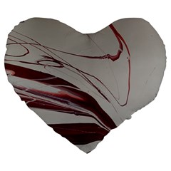 Wine Large 19  Premium Flano Heart Shape Cushions by WILLBIRDWELL