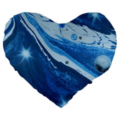 Star Maker Large 19  Premium Flano Heart Shape Cushions by WILLBIRDWELL