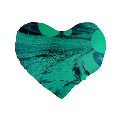Neon Bubbles 2 Standard 16  Premium Flano Heart Shape Cushions by WILLBIRDWELL