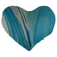 Blue Swirl Large 19  Premium Flano Heart Shape Cushions by WILLBIRDWELL