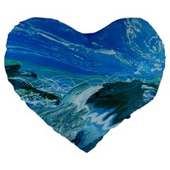 West Coast Large 19  Premium Flano Heart Shape Cushions by WILLBIRDWELL