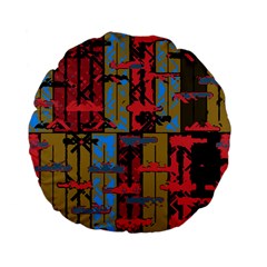 Rectangles Texture                                              Standard 15  Premium Flano Round Cushion by LalyLauraFLM