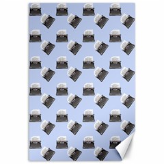 Retro Typewriter Blue Pattern Canvas 24  X 36  by snowwhitegirl