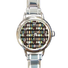 Candy Popsicles Black Round Italian Charm Watch by snowwhitegirl