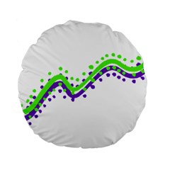 Wavy Line Design Standard 15  Premium Round Cushions by dflcprints