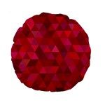 Maroon Dark Red Triangle Mosaic Standard 15  Premium Round Cushions Back