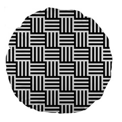 Basket Black Lines Stripes White Large 18  Premium Round Cushions by Sapixe